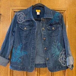 💥3/$15💥 Ruby Road Denim Jacket, Size 8